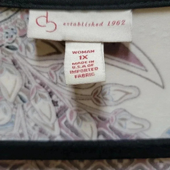 Db Established 1962 Cold Shoulder Style Shimmery Floral Blouse Size 1x - Picture 4 of 4